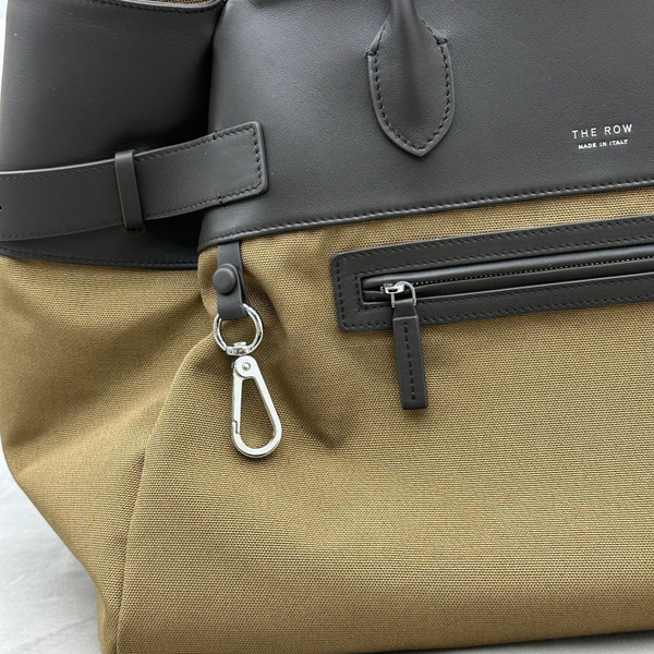 THE ROW Leather-Trim Margaux 17 Inside-Out Top-Handle Bag