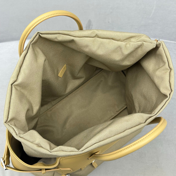 THE ROW Leather-Trim Margaux 17 Inside-Out Top-Handle Bag Yellow