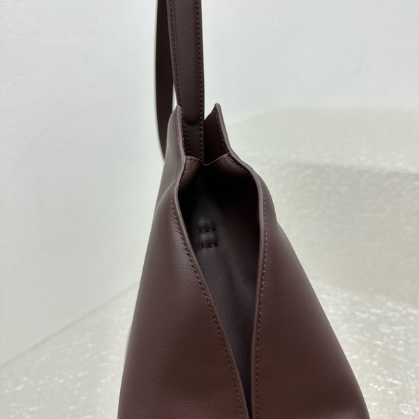 The Row Sienna leather shoulder bag Bordeaux