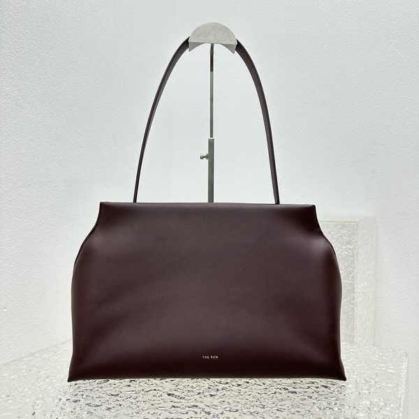 The Row Sienna leather shoulder bag Bordeaux