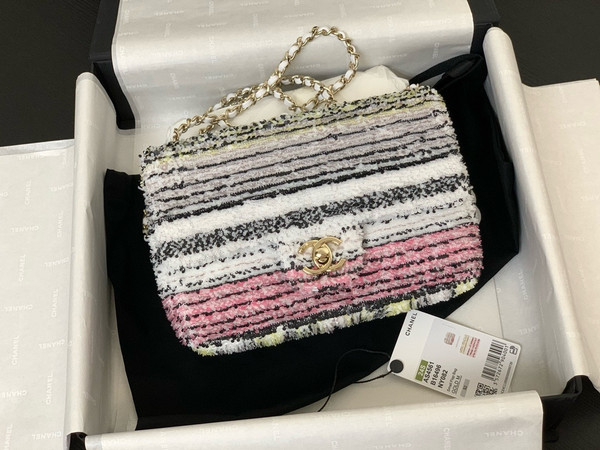 Chanel MINI CLASSIC HANDBAG Embroidered Tweed, Sequins