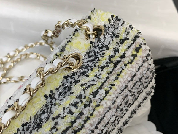 Chanel MINI CLASSIC HANDBAG Embroidered Tweed, Sequins