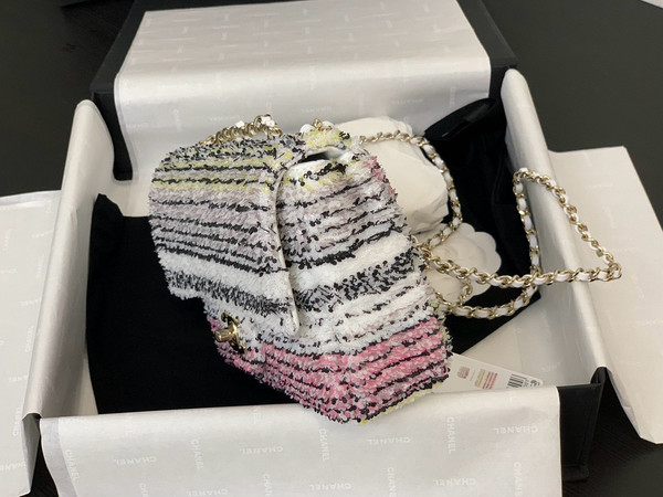 Chanel MINI CLASSIC HANDBAG Embroidered Tweed, Sequins
