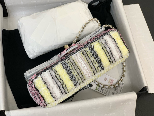 Chanel MINI CLASSIC HANDBAG Embroidered Tweed, Sequins