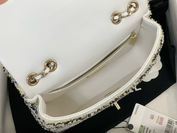 Chanel MINI CLASSIC HANDBAG Embroidered Tweed, Sequins