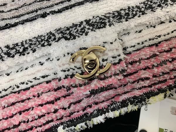 Chanel MINI CLASSIC HANDBAG Embroidered Tweed, Sequins
