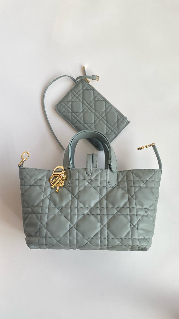 Christian Dior medium DIOR TOUJOURS BAG Blue Macrocannage Calfskin