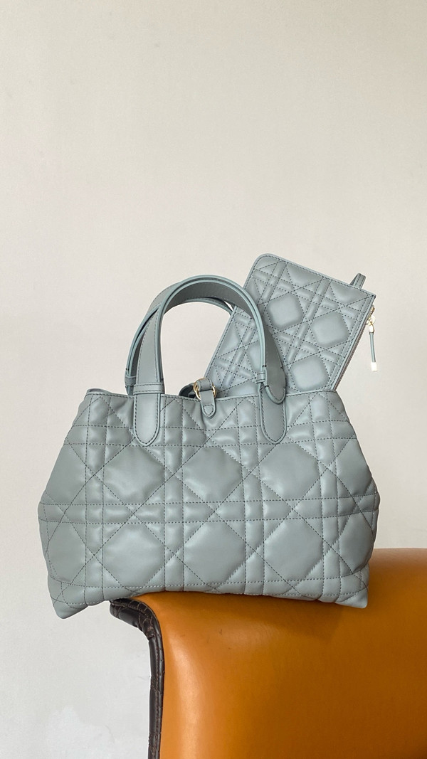 Christian Dior medium DIOR TOUJOURS BAG Blue Macrocannage Calfskin