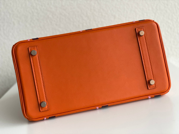 Hermes S/S 2023 Runway Edition Patch Birkin 30  in Orange Epsom leather and Palladium Hardware