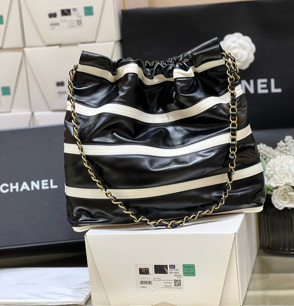 CHANEL 22 HANDBAG Black & White 24S