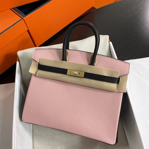 Hermès Special Order Black/Pink Birkin 30 cm Epsom Leather Gold Hardware