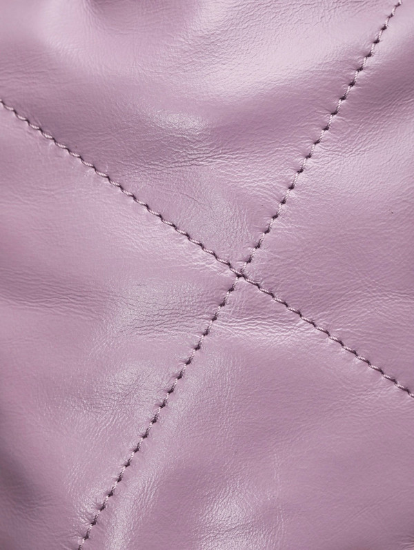 CHANEL 22 MINI HANDBAG GOLD LOGO SS2023 LILAC
