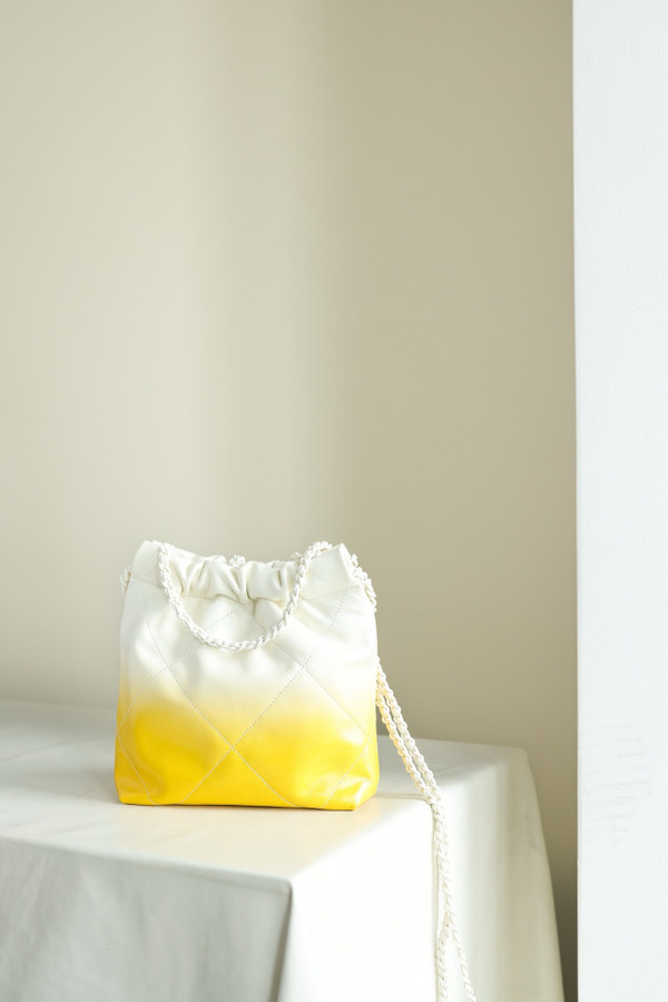 CHANEL 22 MINI HANDBAG White & Yellow