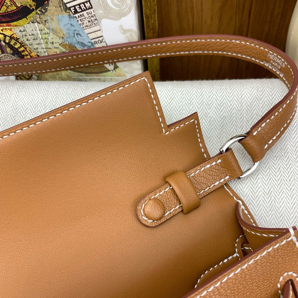 Hermes Kelly Elan bag Sellier Gold Chevre goatsk in Palladium hardware