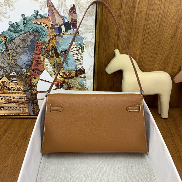 Hermes Kelly Elan bag Sellier Gold Chevre goatsk in Palladium hardware