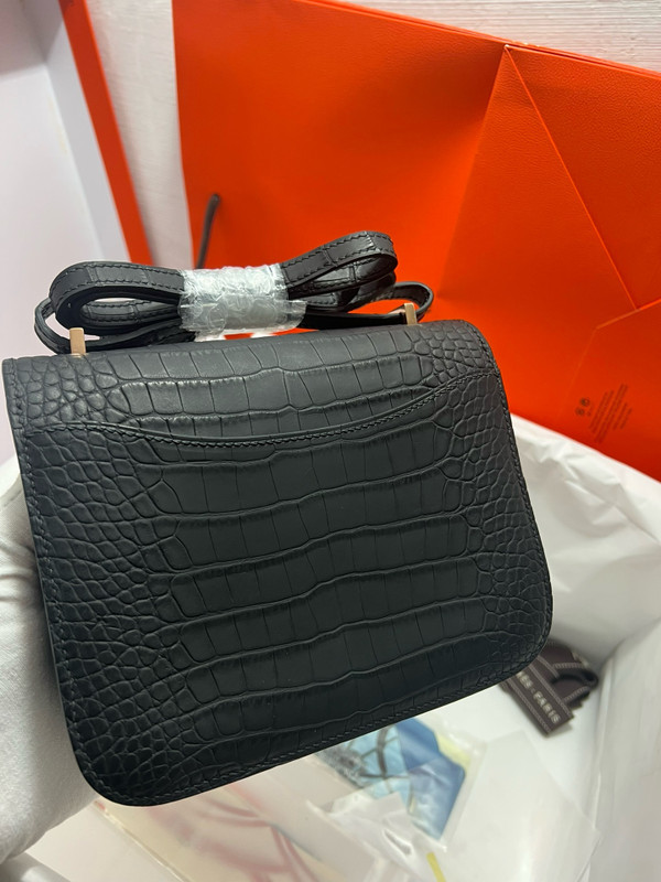 Hermes Matt Black Constance 18 Alligator
