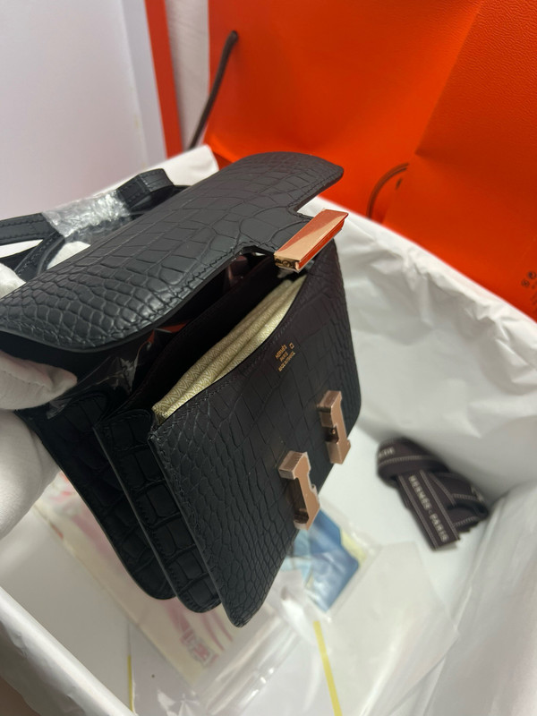Hermes Matt Black Constance 18 Alligator