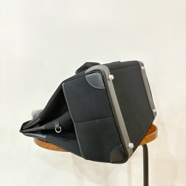 HERMÈS CARGO HAC BIRKIN 40 BLACK BOX AND TOILE PALLADIUM HARDWARE