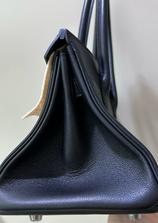 Hermes new Mini Shoulder Birkin 29 Black Swift with Palladium Hardware