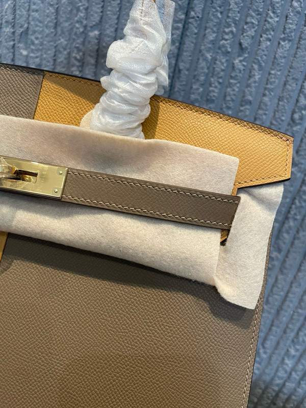 Hermès NEW HERMES BIRKIN SELLIER HANDBAG 30 SESAME EPSOM LEATHER SUIT & ETOUPE BAG