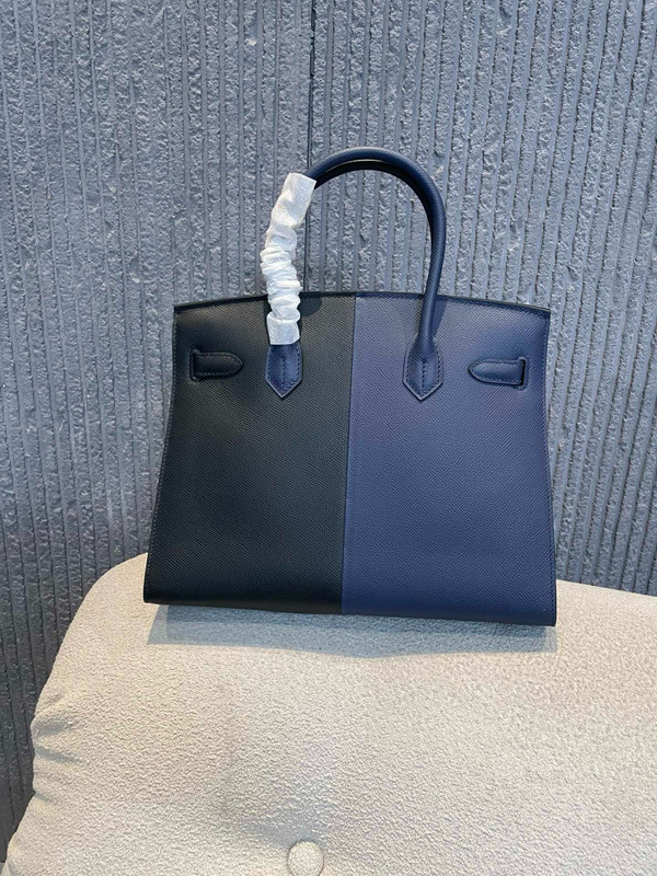 Hermes Tri-Coloured Birkin Sellier 30  Bleu Encre/Bleu Electrique Epsom Hardware Palladium