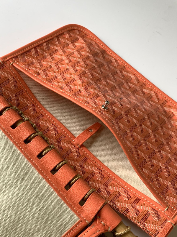 Goyard Aligre Bag Raffia Net with Coated Canvas Orange