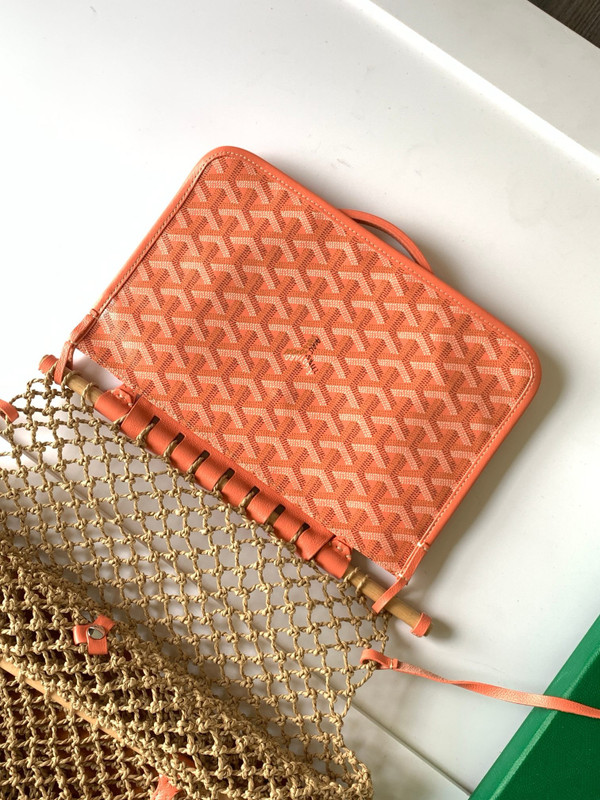 Goyard Aligre Bag Raffia Net with Coated Canvas Orange