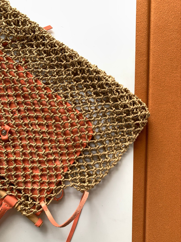 Goyard Aligre Bag Raffia Net with Coated Canvas Orange
