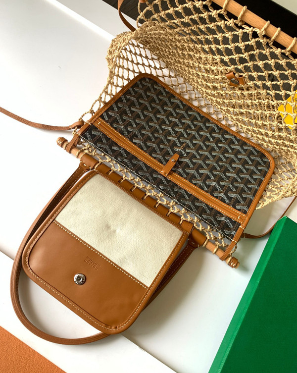 Goyard Aligre Bag Raffia Net with Coated Canvas Black