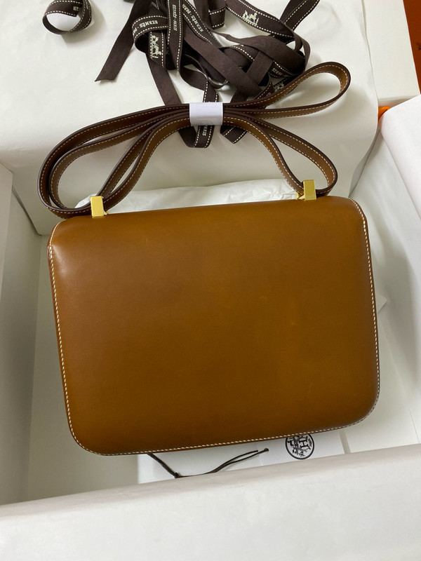 Hermes Constance Bag 24 Fauve Barenia Leather Gold Hardware