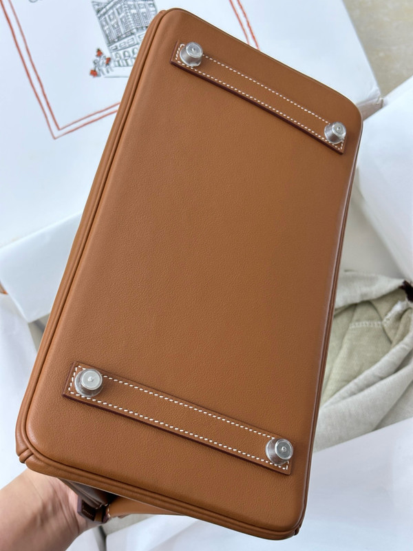 Hermes new Mini Shoulder Birkin 29 Gold Swift with Palladium Hardware
