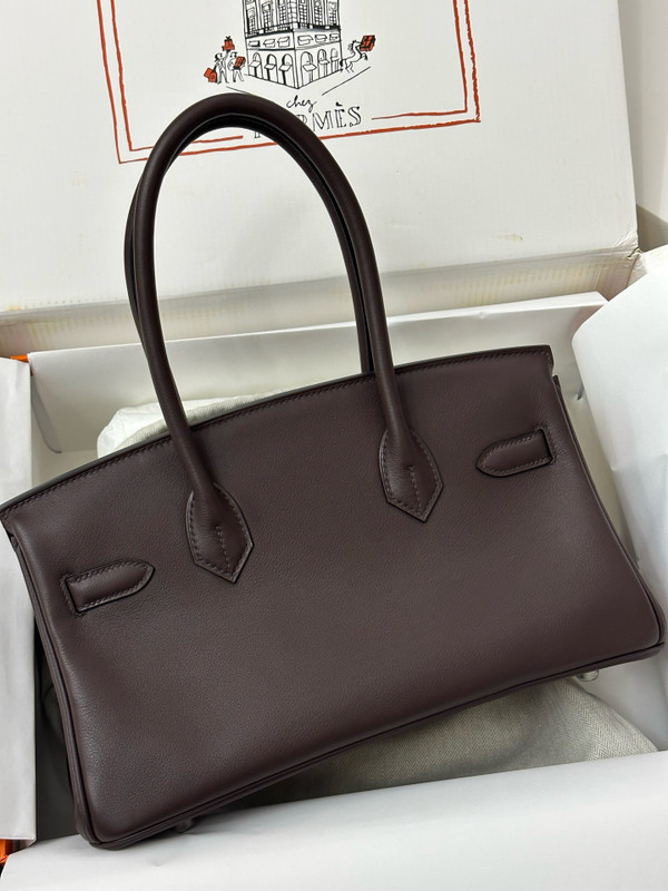 Hermes new Mini Shoulder Birkin 29 Ebene Swift with Palladium Hardware