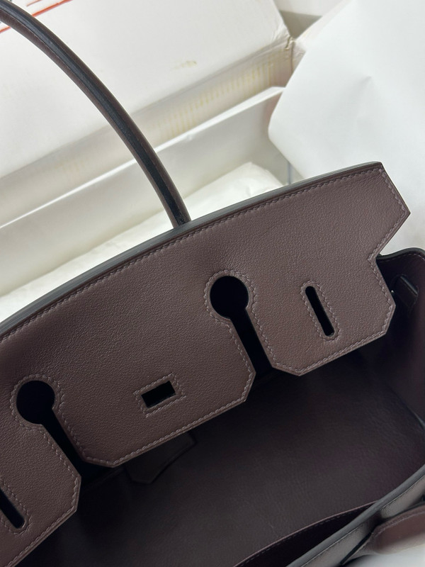 Hermes new Mini Shoulder Birkin 29 Ebene Swift with Palladium Hardware