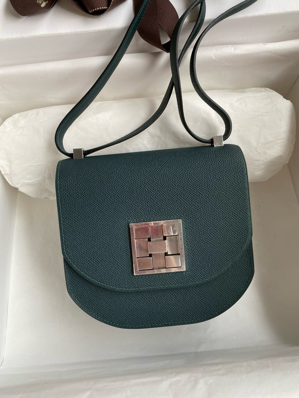 Hermes 6O Vert Cypres Mosaique au 24 - 17 bag Palladium Hardware