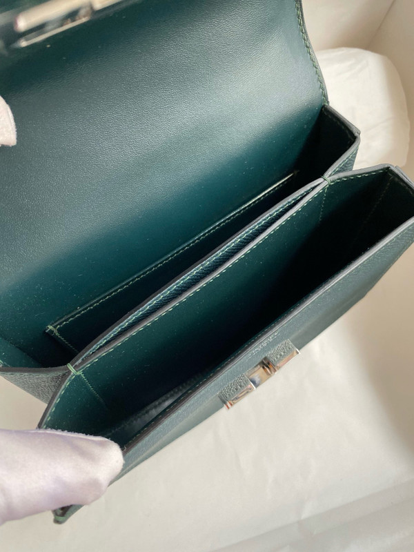 Hermes 6O Vert Cypres Mosaique au 24 - 17 bag Palladium Hardware