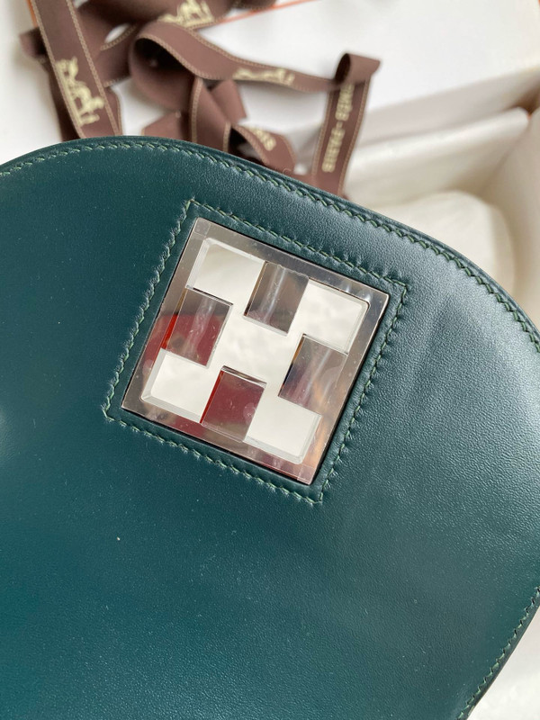 Hermes 6O Vert Cypres Mosaique au 24 - 17 bag Palladium Hardware