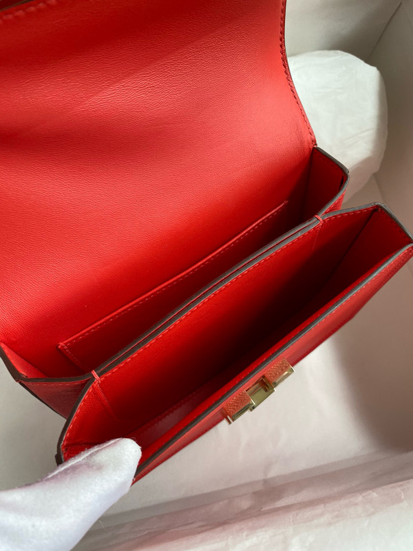 Hermes Red Mosaique au 24 - 17 bag Gold Hardware