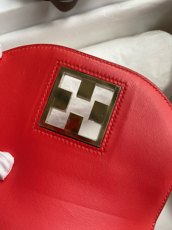Hermes Red Mosaique au 24 - 17 bag Gold Hardware