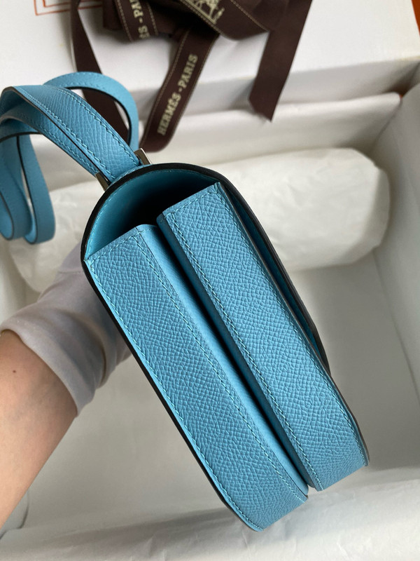 Hermes  Bleu Du Nord Mosaique au 24 - 17 bag Palladium Hardware
