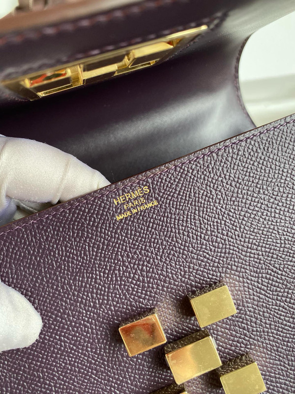 Hermes Raisin Mosaique au 24 - 17 bag Gold Hardware