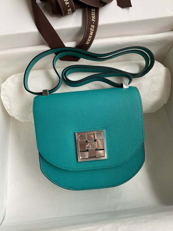 Hermes Vert Vérone Mosaique au 24 - 17 bag Palladium Hardware
