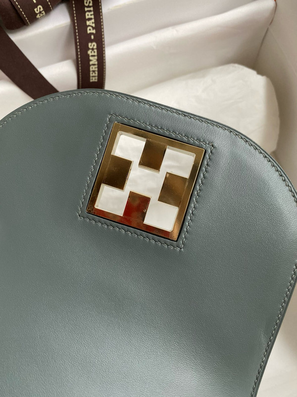 Hermes Vert Amande Mosaique au 24 - 17 bag Gold Hardware