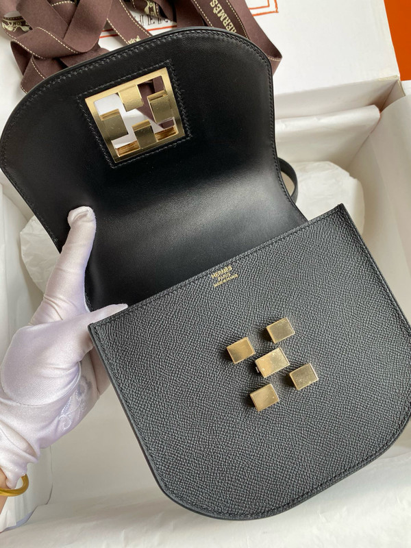 Hermes Black Mosaique au 24 - 17 bag Gold Hardware