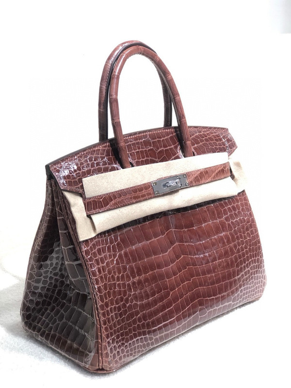 Hermes Miel  Birkin 30 in Porosus  Crocodile with Palladium hardware