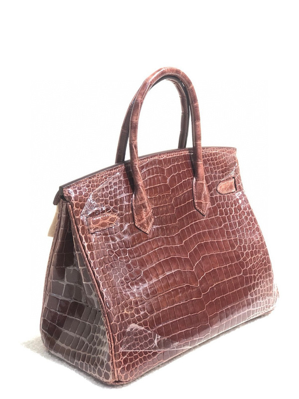Hermes Miel  Birkin 30 in Porosus  Crocodile with Palladium hardware