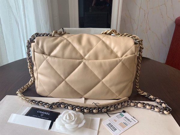 CHANEL 19 Dark Beige Large Flap Bag