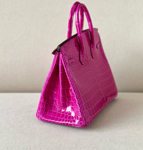 Hermes Rose Scheherazade Birkin Bag 25cm Niloticus Crocodile Gold Hardware