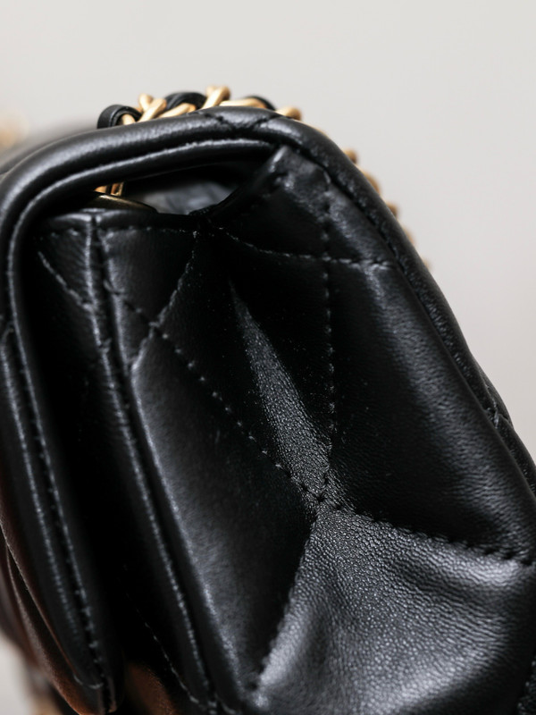 Chanel BLACK SMALL FLAP BAG with Imitation Pearls