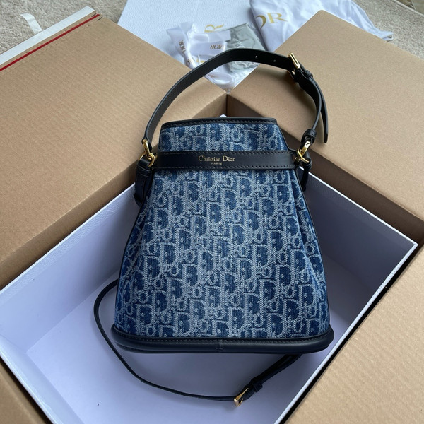 Christian Dior Medium C'est Dior Bag  Blue Denim Dior Oblique Jacquard