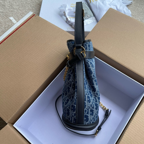 Christian Dior Medium C'est Dior Bag  Blue Denim Dior Oblique Jacquard